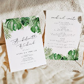 CORAトロピカルウォーターカラーパームリーフバチェロレッテ 招待状