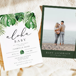 CORAトロピカルパームアロハベビーベビーシャワー 招待状