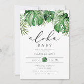 CORAトロピカルパームアロハベビーベビーシャワー 招待状 (正面)
