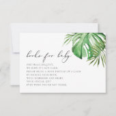CORAトロピカルビーチパームブックベビーカード 招待状 (正面)