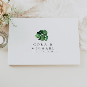 CORAトロピカルビーチパームリーフデスティネーションウェディング ゲストブック