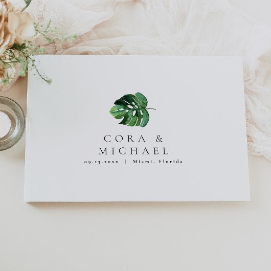 CORAトロピカルビーチパームリーフデスティネーションウェディング ゲストブック