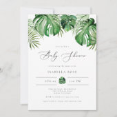 CORAトロピカルビーチパームリーフベビーシャワー 招待状 (正面)