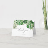CORAトロピカルビーチパーム葉ルアウ(ハワイ式宴会)テーマ サンキューカード (正面)
