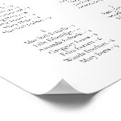 CORA水エレガント色パームリーフのシーティングチャート ポスター (角)