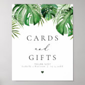 CORA熱帯ビーチのパームリーフカードとギフトサイン ポスター (正面)