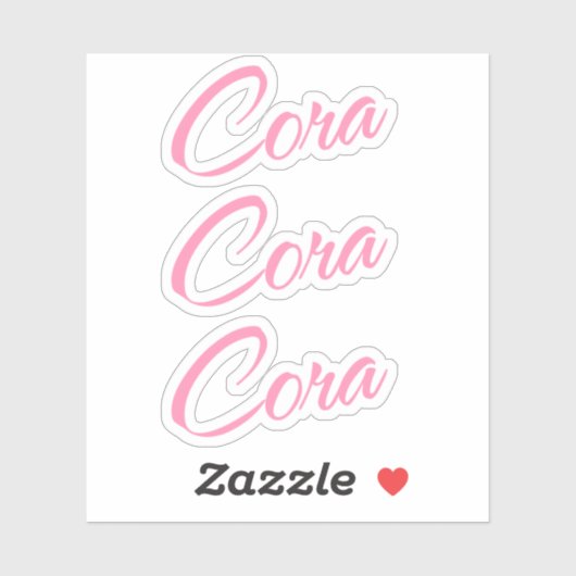 Cora装飾名（ピンクx3） シール (シート)