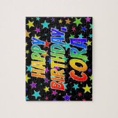 「CORA」名、おもしろい「ハッピーバースデー」 ジグソーパズル (縦)