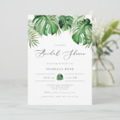 CORA – 熱帯ビーチパームリーフブライダルシャワー 招待状 (スタンド正面)