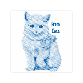 CORA ～猫好き～ヴィンテージ白猫スケッチ～ セルフインキングスタンプ