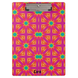 CORA ～黄、青、赤、ピンクのデザイン クリップボード