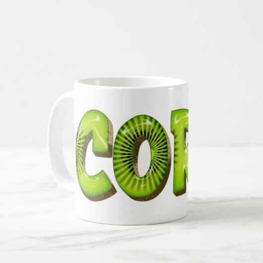 Cora Name Kiwi Style Tasse Teetasse Kaffeetasse コーヒーマグカップ (正面左)
