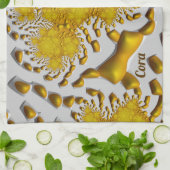 CORA to 3D Golden Lava ~フラクタル~オリジナル~ キッチンタオル (折り畳み)