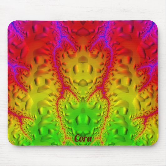 CORA to Zany Shades紫色の緑の赤い黄色 マウスパッド (正面)