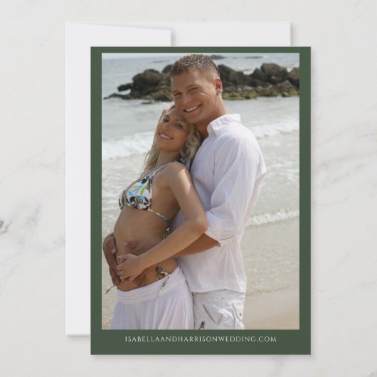 CORA Tropical Beach Palm Leaf Save the Date  招待状 (裏面)