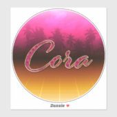 Cora Vorname Name golden pink Aufkleber Sticker シール (シート)