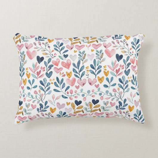 Corações em aquarela アクセントクッション (正面)