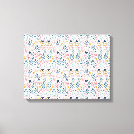 Corações em aquarela キャンバスプリント