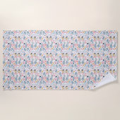 Corações em aquarela ビーチタオル (正面)