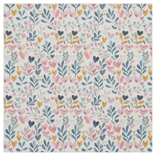 Corações em aquarela ファブリック (見本)