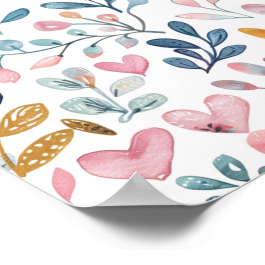 Corações em aquarela ポスター (角)