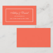 Coralモダンの結婚レジストリ挿入カード エンクロージャーカード (正面/裏面)