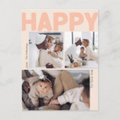 Coral はっきりした Year In Review縦3枚フォトハッピー シーズンポストカード (正面)