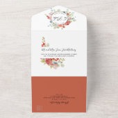 Coral スペインの Peach, Cream's Tear Off RSVP オールインワン招待状 (外側)