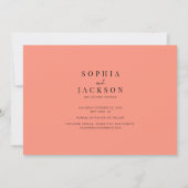 Coral ポップ・アートの Minimalist Full Photo結婚's セーブザデート (裏面)
