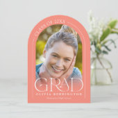 Coral モダン 2 Photo Arch卒業発表 招待状 (スタンド正面)