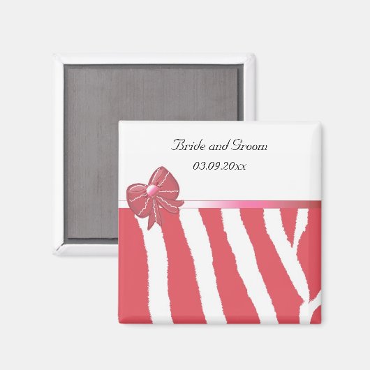 Coral モダン Save the Date マグネット (正面/裏面)