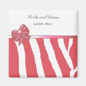 Coral モダン Save the Date マグネット (正面)