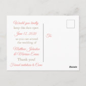 Coral《写真》ぼけ味パーソナライズされた日付ポストカードの保存 ポストカード (裏面)