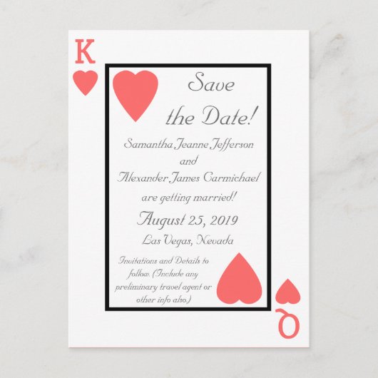 Coral 遊's Card King/Queen Save the Date 案内ポストカード (正面)