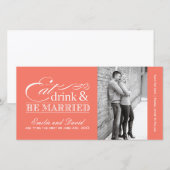 Coral 食べ、Drink and 結婚した Be Save the Dates セーブザデート (正面/裏面)