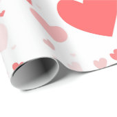 Coral and Blush scattered hearts  ラッピングペーパー (ロールコーナー)
