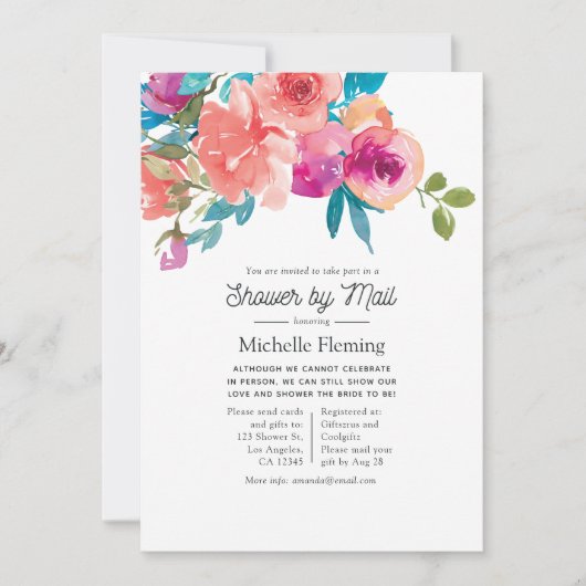 Coral and Fandangoフローラシャワーバイメール 招待状 (正面)