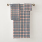 Coral and Grey Bath Towels Modern Custom Name バスタオルセット (インサイチュ)