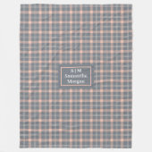 Coral and Grey Blanket Classic Pastel Gift for Her フリースブランケット (正面)