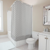 Coral and Grey Tartan Curtain Sleek Bathroom Look シャワーカーテン (インサイチュ)