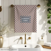 Coral and Grey Towels Custom Name Pastel Gift バスタオルセット