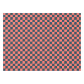 Coral and navy checkerboard pattern テーブルクロス (正面(横))