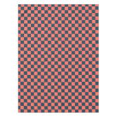 Coral and navy checkerboard pattern テーブルクロス (正面)