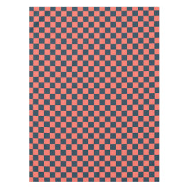 Coral and navy checkerboard pattern テーブルクロス