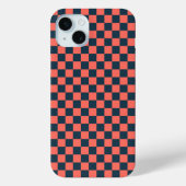 Coral and navy checkerboard pattern Case-Mate iPhoneケース (裏面)