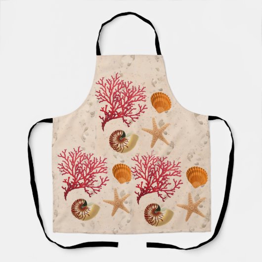 Coral and seashells Apron エプロン (正面)