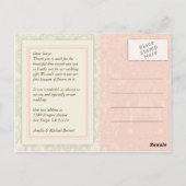 Coral and Taupe Thank You Photo Cardはがき ポストカード (裏面)