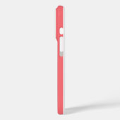 Coral and White Monogrammed Stripes Case-Mate iPhoneケース (裏面 / 左)