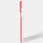 Coral and White Monogrammed Stripes Case-Mate iPhoneケース (裏面 / 左)