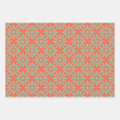Coral Aquamarine Flower Seamless Pattern ラッピングペーパーシート (正面3)